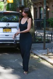 Emily Ratajkowski in a Black Long Dress in New York 05/18/2023