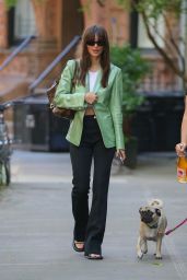 Emily Ratajkowski in a Green Blazer - New York 05/17/2023