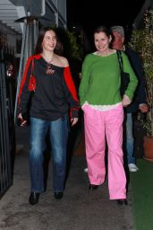 Geena Davis Exiting and Her Daughter Alizeh Keshvar Davis Jarrahy - Italian Restaurant Giorgio Baldi in Santa Monica 05/12/2023