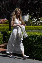 Gia Skova in a White Dress - Pacific Palisades 05/18/2023