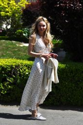 Gia Skova in a White Dress - Pacific Palisades 05/18/2023
