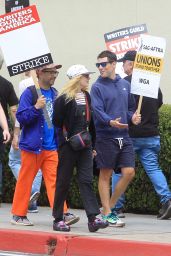 Gillian Jacobs at the WGA Strike in Hollywood 05/11/2023