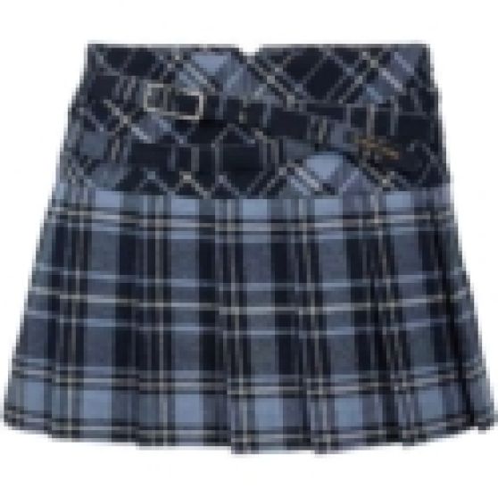 Glowny Indigo Check Mini Skirt