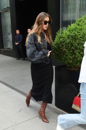 Hailee Steinfeld in a Black Denim Jacket and a Matching Dress - New York 05/24/2023