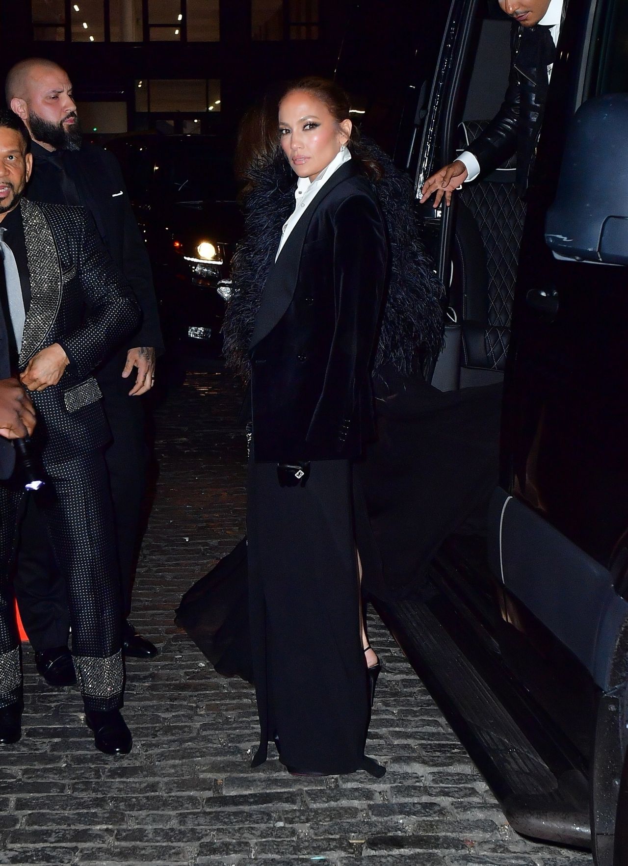 Jennifer Lopez in a Black Ensemble at Met Gala After-party in NYC 05/01 ...