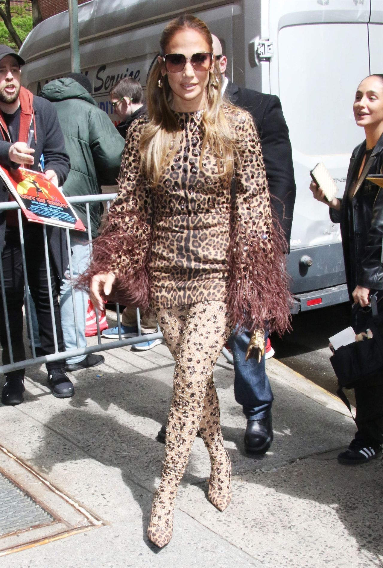 Jennifer Lopez in an Animal Print Ensemble at Live with Kelly and Mark ...