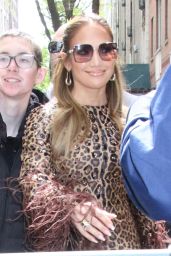 Jennifer Lopez in an Animal Print Ensemble at Live with Kelly and Mark in New York 05/03/2023