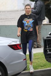 Jessica Hart Wears Rusty Wallace Racing Driver T-shirt - West Hollywood 05/22/2023