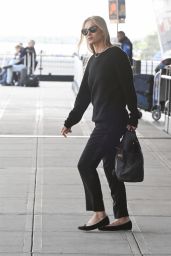 Kate Moss in Black Attire at JFK Airport in NY 05/23/2023