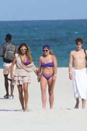 Kelly Bensimon in a Purple Bikini in Miami 05/07/2023