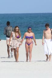 Kelly Bensimon in a Purple Bikini in Miami 05/07/2023