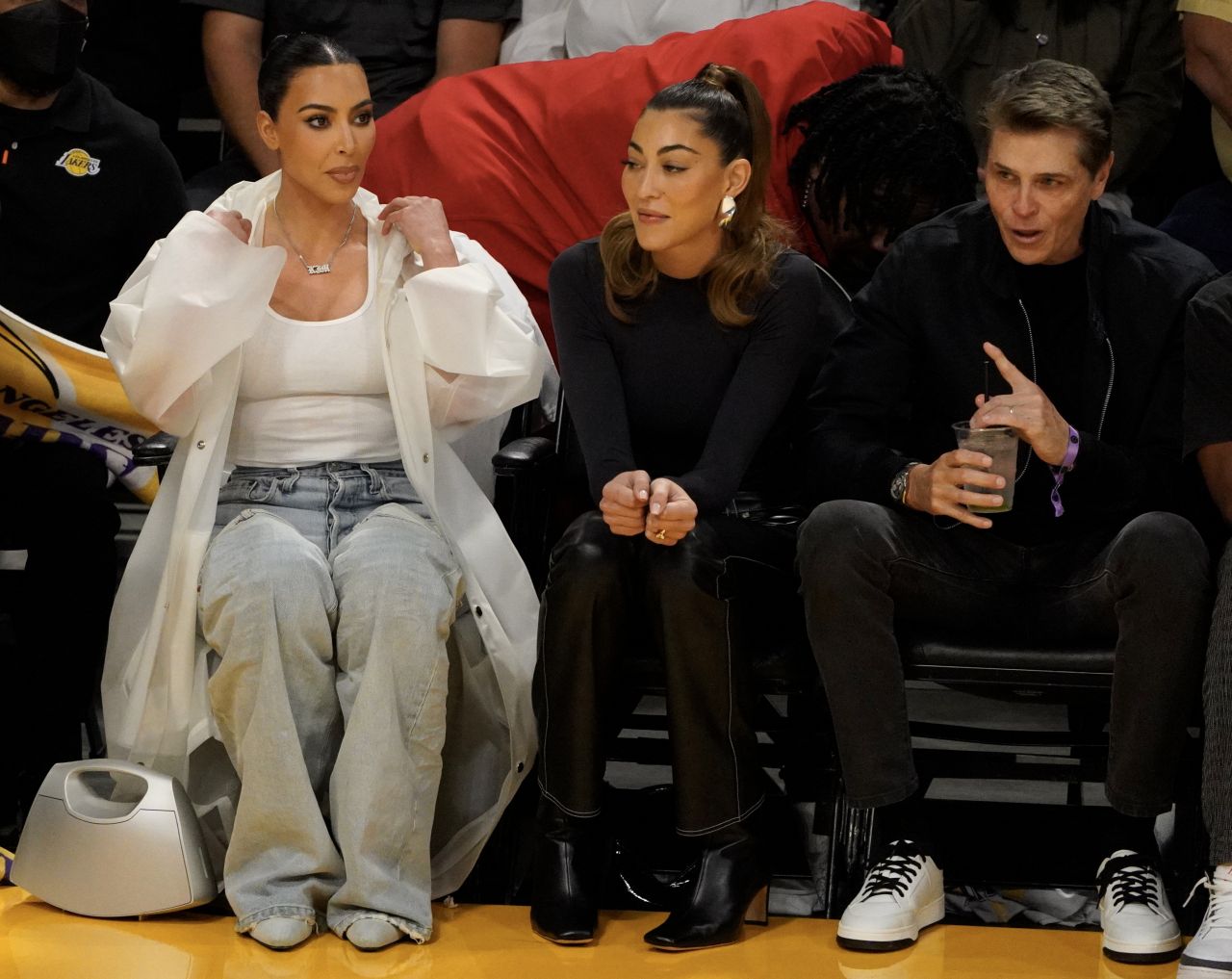 Kim Kardashian and Sarah Staudinger - LA Lakers vs The Golden State ...