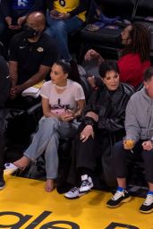 Kim Kardashian, Kris Jenner and Sarah Staudinger at the Lakers Game in Los Angeles 05/08/2023