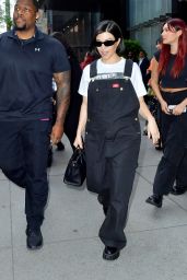 Kourtney Kardashian in Black Overalls - Out in New York 05/24/2023