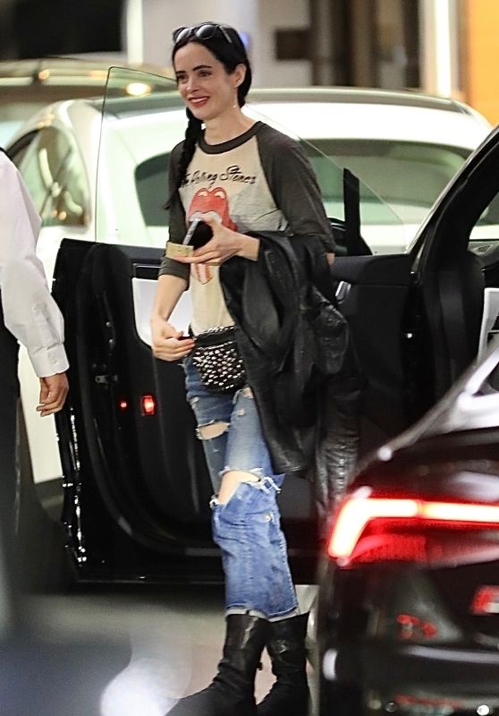 Krysten Ritter in Jeans and a Rolling Stones T-Shirt at Soho House in West Hollywood 05/03/2023