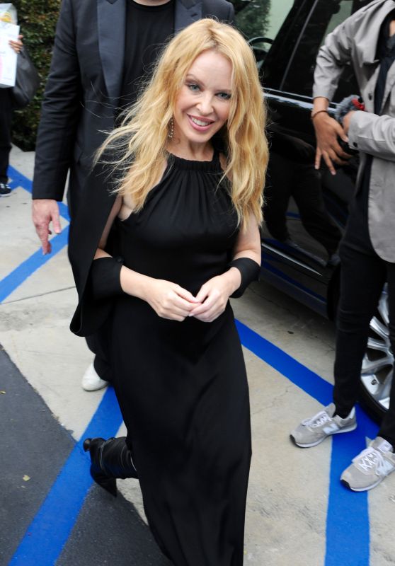 Kylie Minogue in a Sleek Black Dress - Wine Tasting Event in Los Angeles 05/22/2023