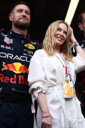 Kylie Minogue in Red Bull Racing Garage After F1 Grand Prix of Monaco 05/28/2023