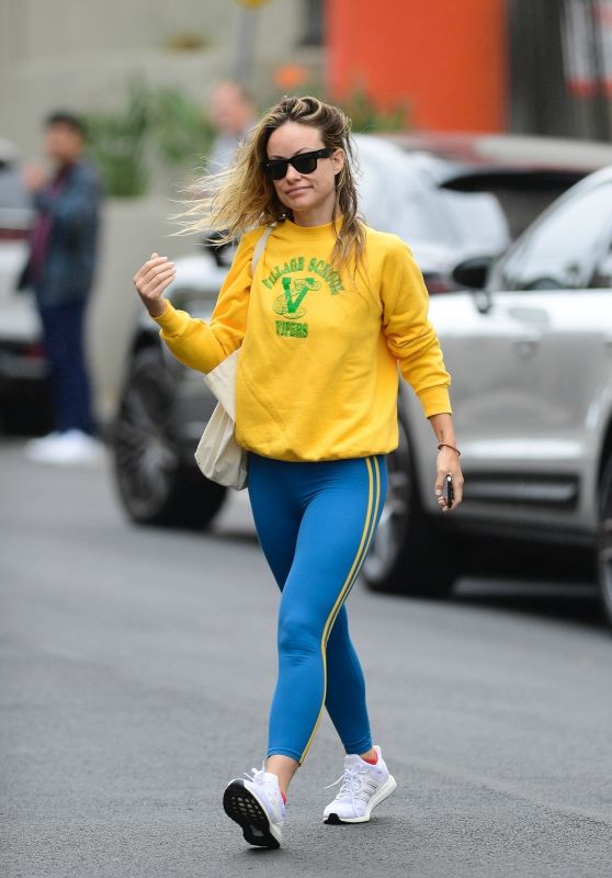 Olivia Wilde in a Yellow Sweatshirtin Los Angeles 05/24/2023