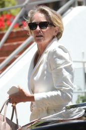 Sharon Stone in a White Jumpsuit - Beverly Hills 05/17/2023