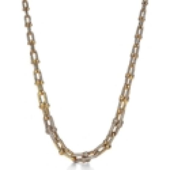 Tiffany & Co. Hardwear Graduated Link Necklace in Gold and Diamonds