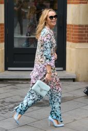 Amanda Holden Wearing a Floral Trouser Suit in London 06/20/2023