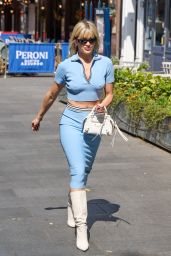 Ashley Roberts Wearing Baby Blue Reiss Outfit in London 06/09/2023
