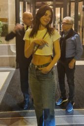 Camila Morrone - Departs From the Plaza Athénée Restaurant in Paris 06/10/2023