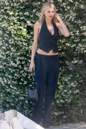Charlotte McKinney in a Sleek Black Waistcoat - West Hollywood 06/08/2023