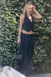 Charlotte McKinney in a Sleek Black Waistcoat - West Hollywood 06/08/2023