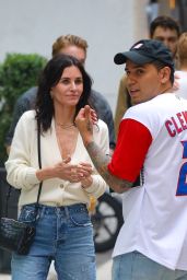 Courteney Cox in Ripped Jeans in New York 05/30/2023