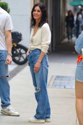 Courteney Cox in Ripped Jeans in New York 05/30/2023
