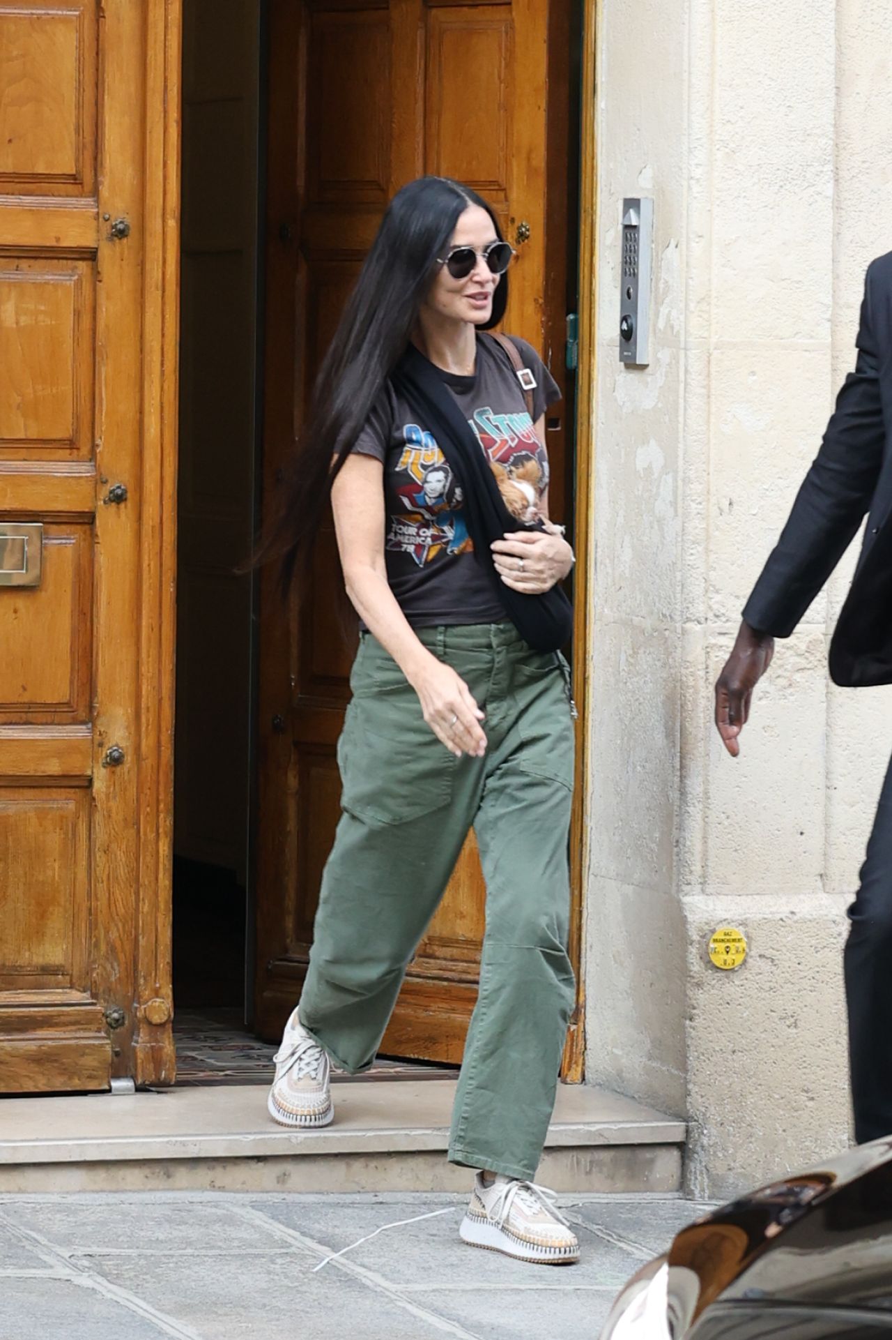 Demi Moore Wearing a Rolling Stones T-Shirt - Paris 06/24/2023 • CelebMafia