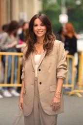 Eva Longoria in a Beige Pantsuit - The View in New York 06/12/2023