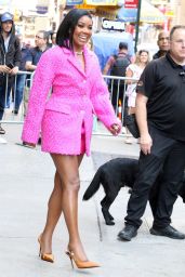 Gabrielle Union in a Chic Pink Matching Ensemble - GMA in New York 06/13/2023