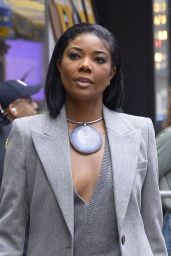 Gabrielle Union in a Gray Outfit at Good Morning America in New York 06/13/2023