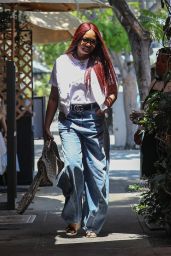 Garcelle Beauvais at Il Pastaio in Los Angeles 06/28/2023