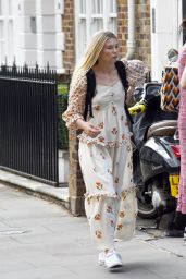 Georgia Toffolo in a White Summery Dress - Out in West London 06/16/2023