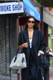 Irina Shayk in a Trench Coat and Baggy Trousers - Manhattan 06/09/2023