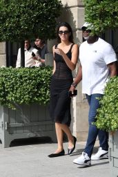 Kendall Jenner in a Chic Black Dress in Paris 06/27/2023