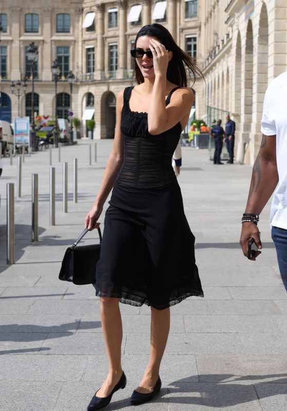 Kendall Jenner in a Chic Black Dress in Paris 06/27/2023 • CelebMafia