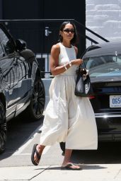 Laura Harrier - Arrives at a Hair Salon in Beverly Hills 06/22/2023