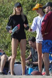 Ludi Delfino and Alessandra Ambrosio During a friendly Beach Volleyball Game in Santa Monica 06/17/2023