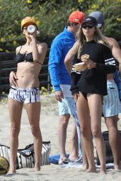 Ludi Delfino and Alessandra Ambrosio During a friendly Beach Volleyball Game in Santa Monica 06/17/2023