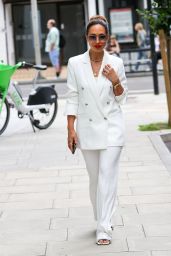 Myleene Klass Wearing a White Trouser Suit - London 06/28/2023