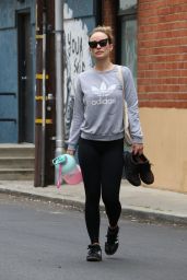 Olivia Wilde in an Adidas Sweatshirt in Los Angeles 06/16/2023