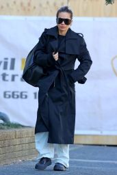 Rita Ora Wearing a Black Trench Coat in Sydney 06/20/2023