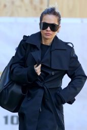 Rita Ora Wearing a Black Trench Coat in Sydney 06/20/2023