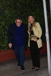 Sofia Richie in a Yellow Tweed Jacket, Dark Top and Black Jeans at Giorgio Baldi in Santa Monica 06/22/2023