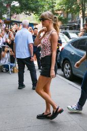 Taylor Swift in Black Shorts at Electric Lady Studios in New York City 06/29/2023