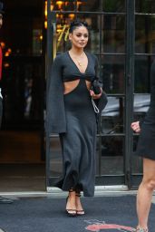 Vanessa Hudgens in a Dark Gray Long Dress - New York 06/08/2023